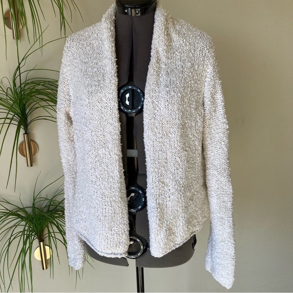 Eileen Fisher boucle cardigan in off white soft luxury